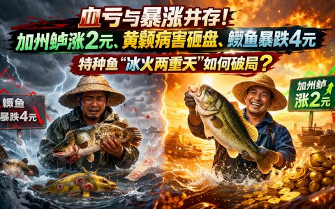 【鱼价】血亏与暴涨并存！鳜鱼暴跌4元、黄颡病害砸盘，加州鲈却涨2元，特种鱼“冰火两重天”如何破局？